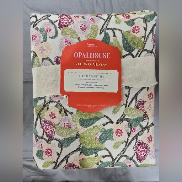 Opalhouse Jungalow 100% Cotton Percale Sheet Set with Floral Design - Picture 1 of 7